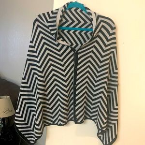 NWOT Black and Silver Sparkle Shrug/Cape